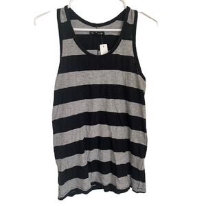 EUC Auth Rag & Bone Striped Tank Top Black Gray Size XS
